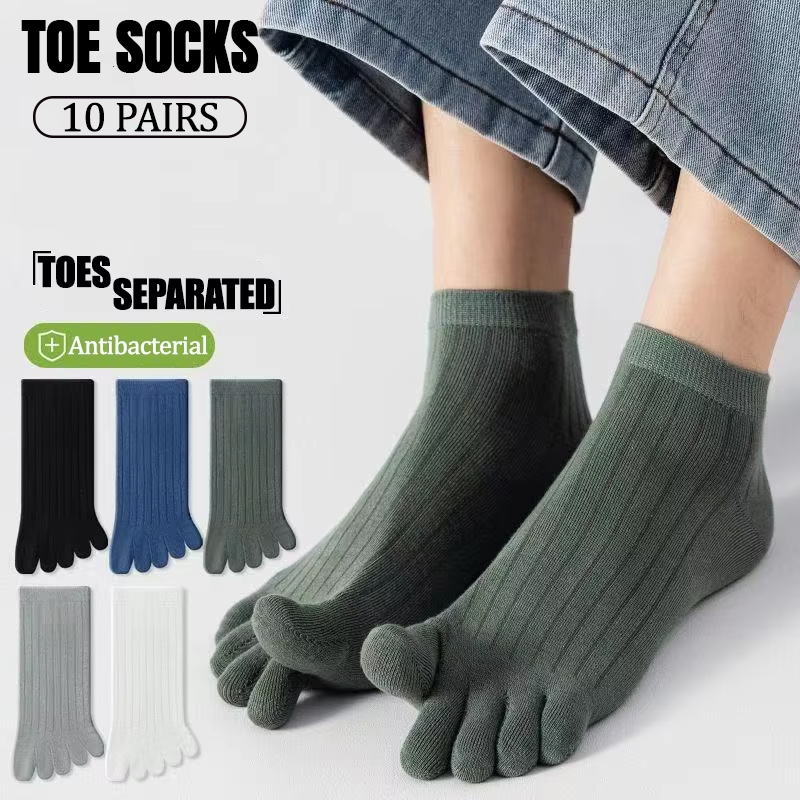 Ankle Sock Low Cut - 10 Pairs Men Low-cut Toe Socks