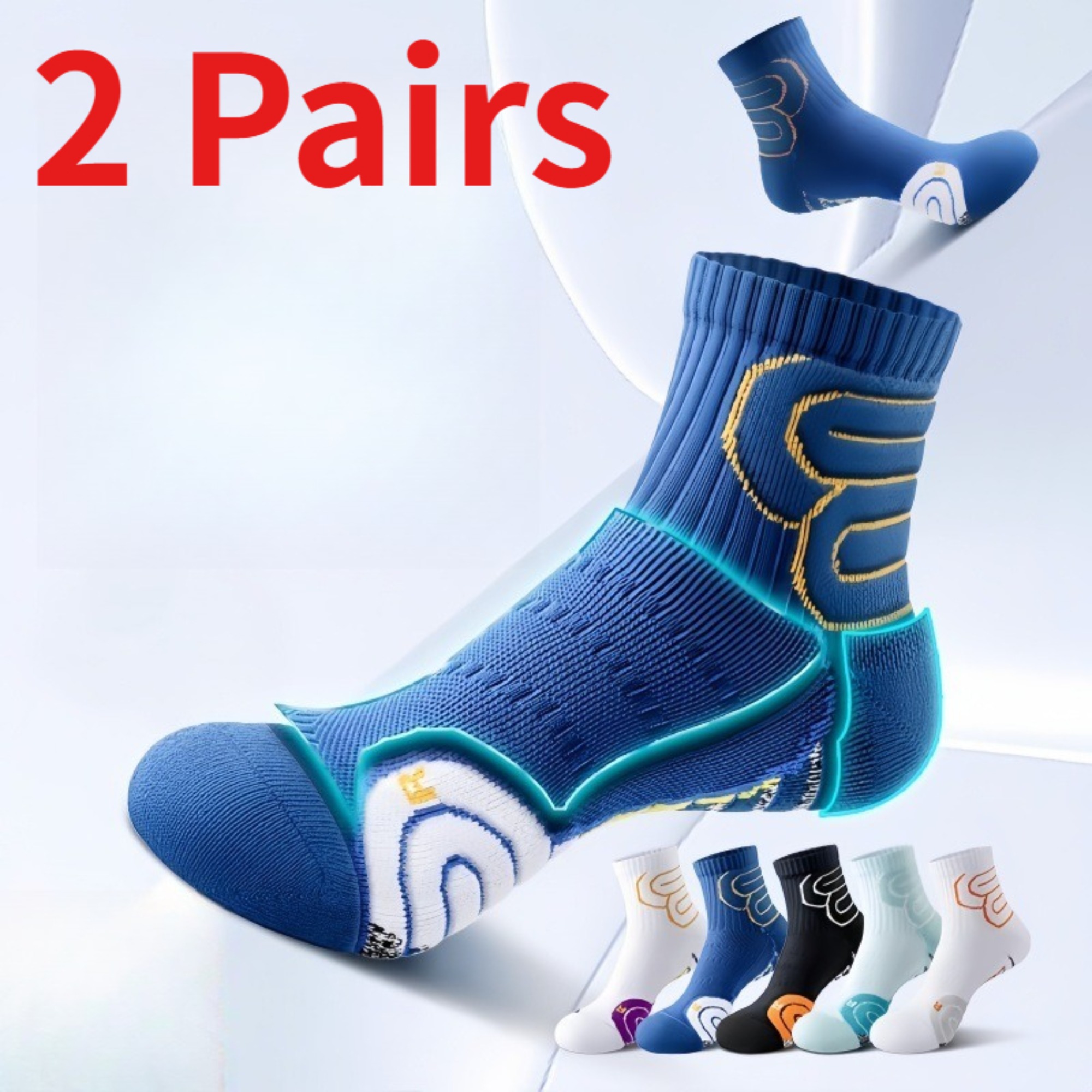 1/2 Pairs Men's Marathon Runni - огляд і ціна Athletic Sock Cushion